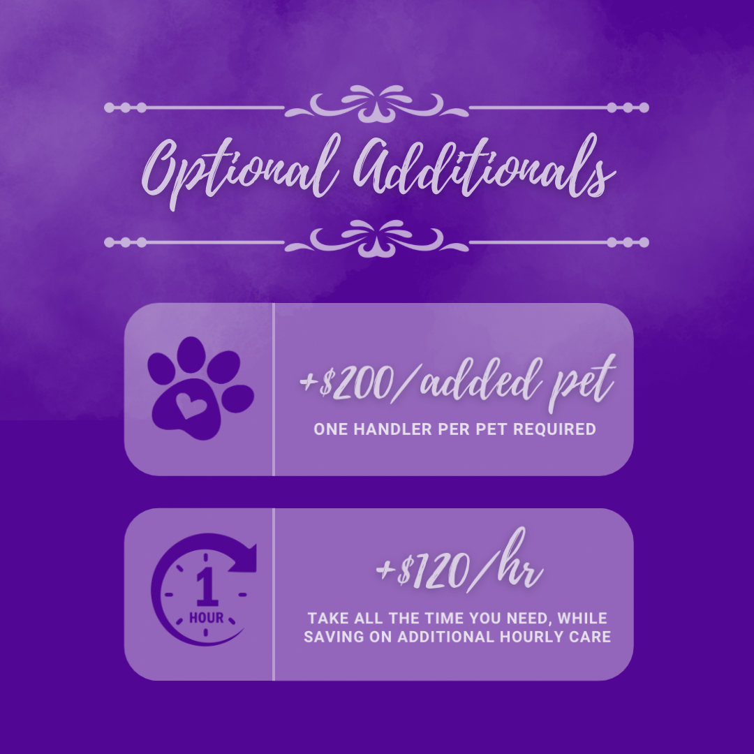 Pet wedding care add-on services