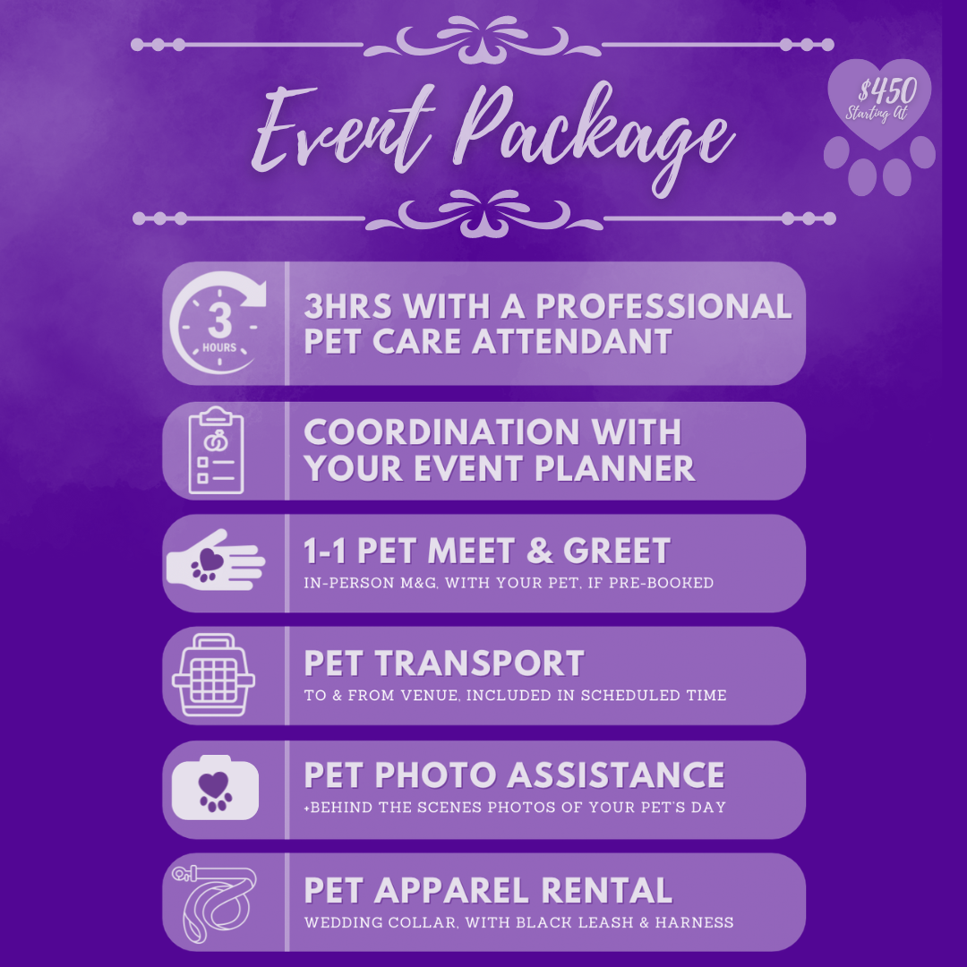 Professionals pet handling services, for your wedding